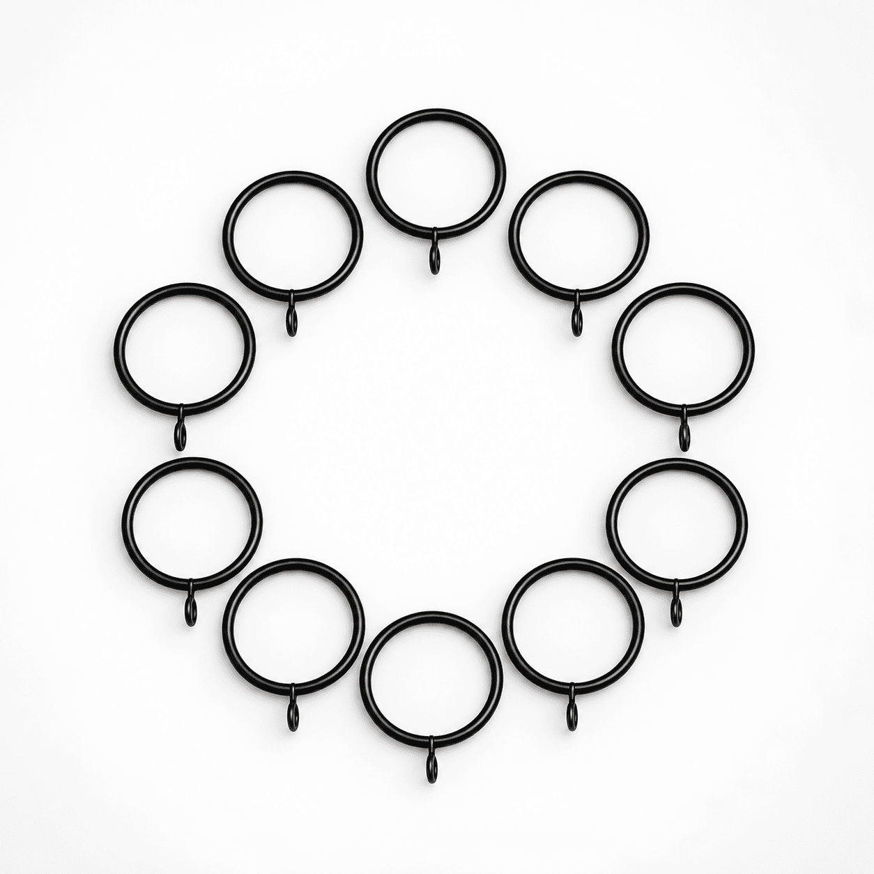 Black Nickel Iron Metal Curtain Rings 55mm OD x 45mm ID